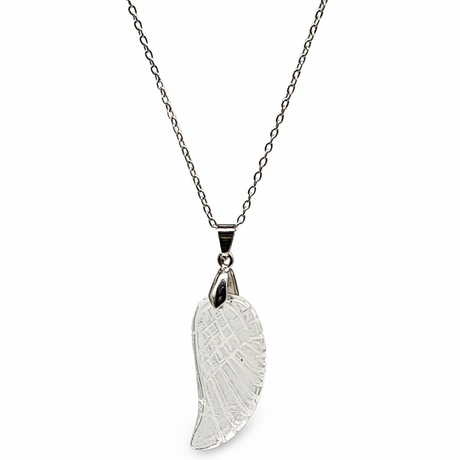Necklace - Gemstone - Angel Wings - Crystal Quartz