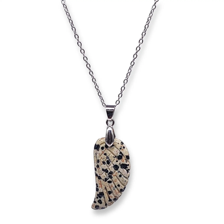 Necklace -Gemstone -Angel Wings -Dalmatien Jasper