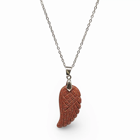 Necklace -Gemstone -Angel Wings -Goldstone