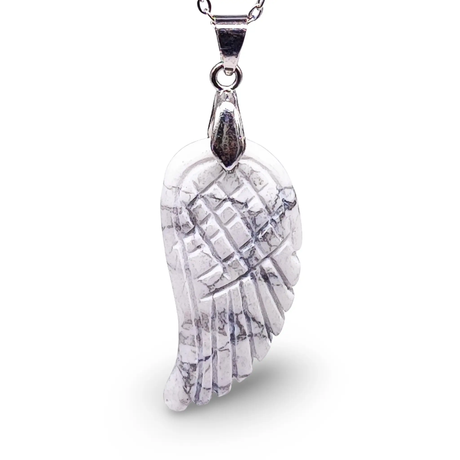Necklace -Gemstone -Angel Wings -Howlite