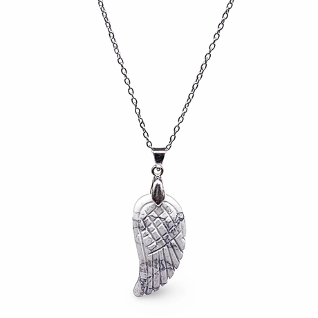 Necklace -Gemstone -Angel Wings -Howlite