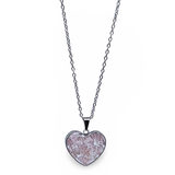 Necklace - Heart Shaped Glass Bottle - Rose Quartz
