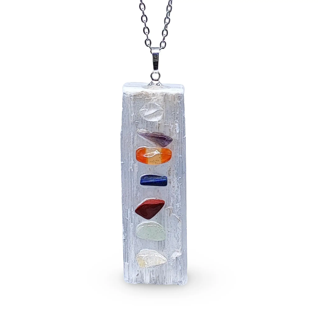 Necklace -Natural Selenite Harmony 7 Chakras