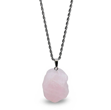 Necklace - Natural Shape - Rose Quartz
