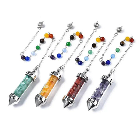 Pendulum -Glass -Gemstone Chips