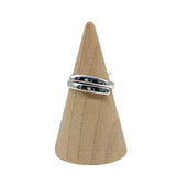 Ring -Black Tourmaline -Solitaire Stone -Adjustable
