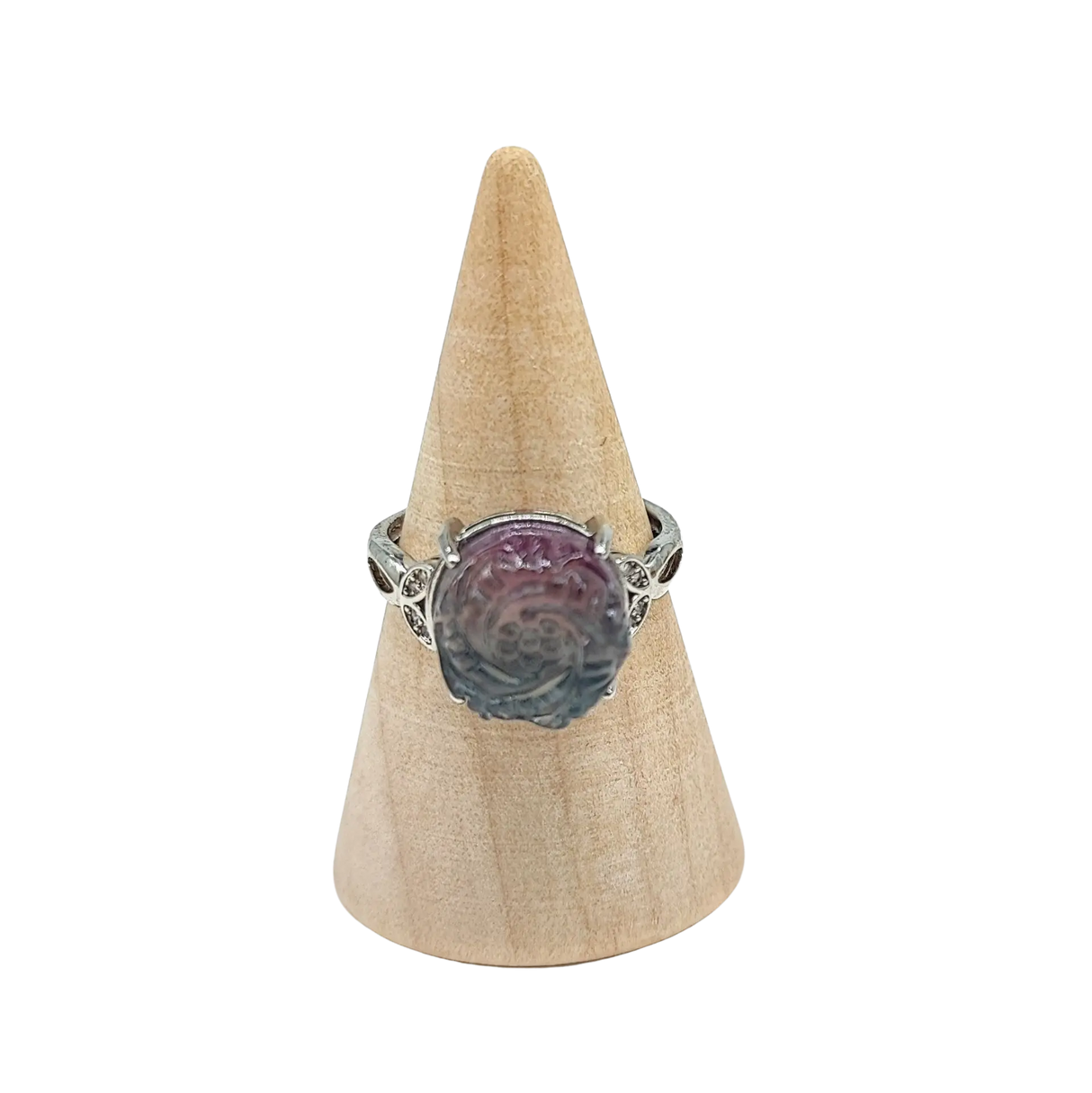 Ring -Fluorite -Flower -Adjustable