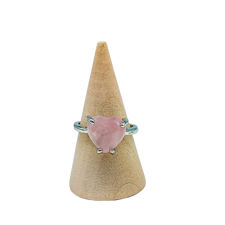 Ring - Rose Quartz - Multi Shape Choice - Size 6-10 Heart
