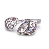 Ring - 925 Sterling Silver - Adjustable - Crystal Quartz