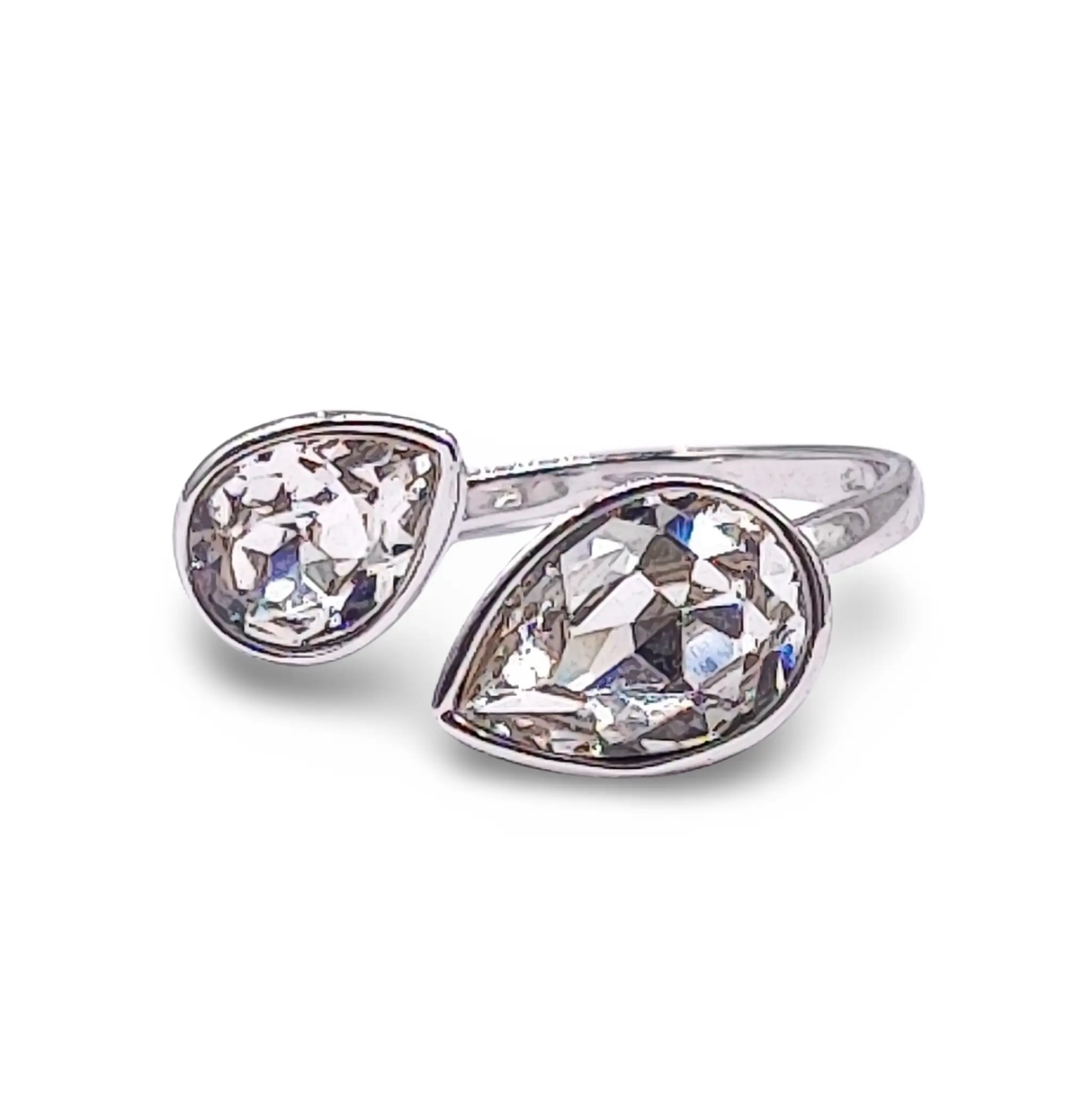 Ring - 925 Sterling Silver - Adjustable - Crystal Quartz