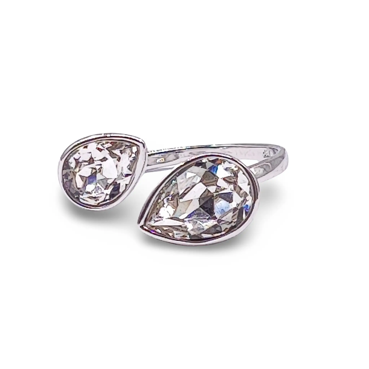 Ring - 925 Sterling Silver - Adjustable - Crystal Quartz