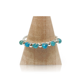 Ring -925 Sterling Silver -Natural Stone -Adjustable Blue Appatite
