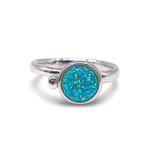 Ring -Adjustable -Open Ring -Druzy Agate