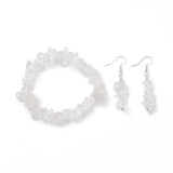 Bracelet & Earring - Elegant Gemstone Bracelet and Earring Set - Chips Crystal Quartz