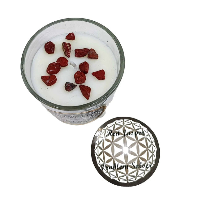 Soy Candle -Harmonia Problem Solver -Amber & Red Jasper -3oz