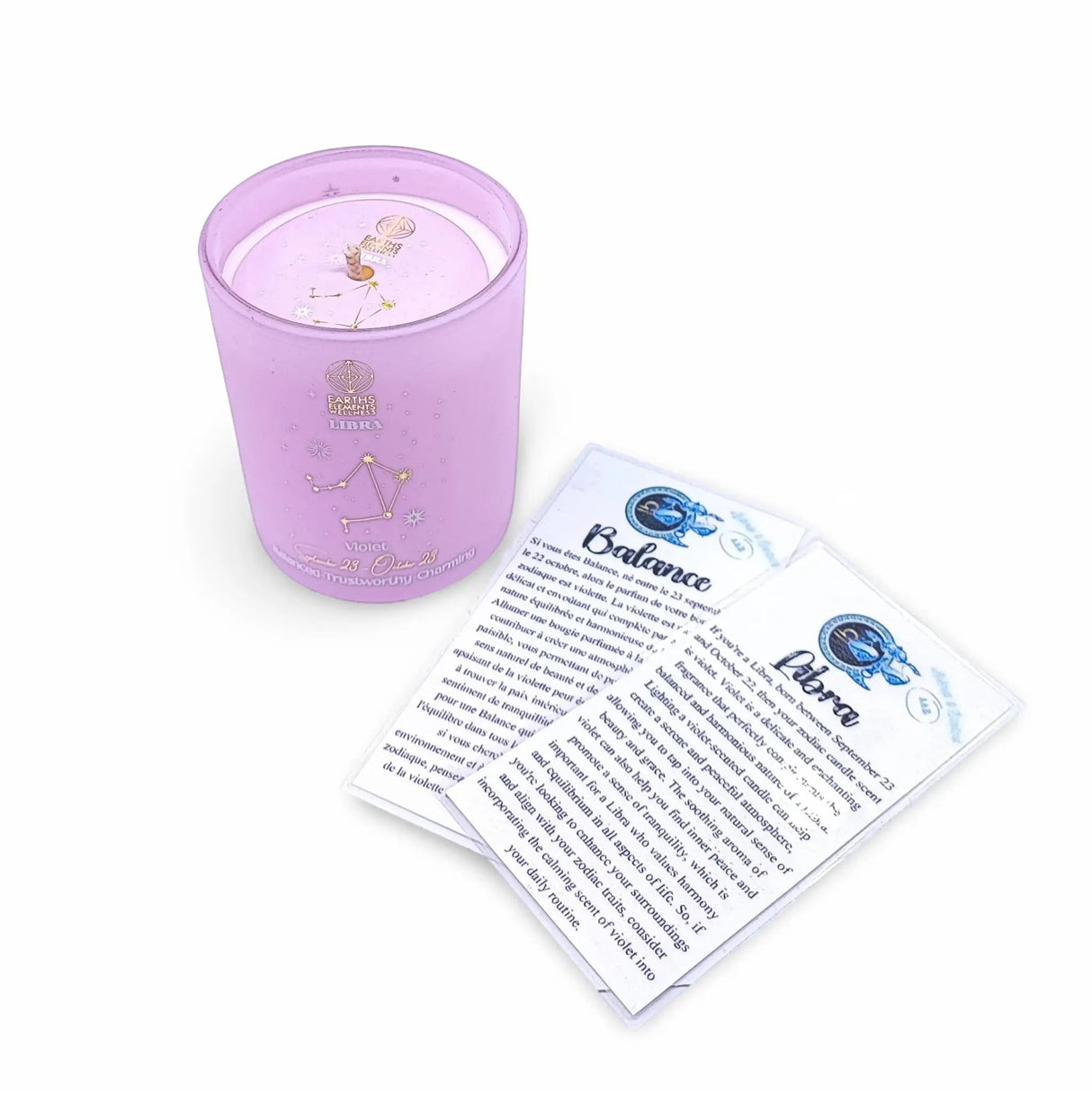 Soy Candle - Zodiac Candle Signs Set Libra Zodiac Candle Scent: Violet