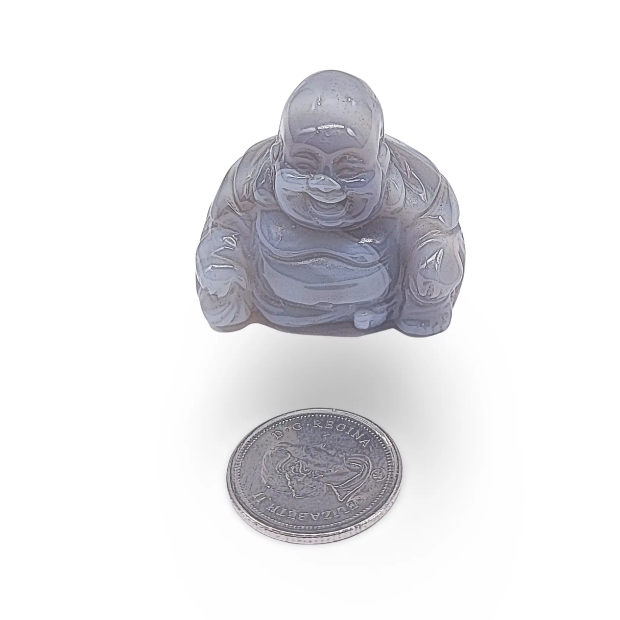 Stone -Natural Grey Agate -Sculpture -Buddha
