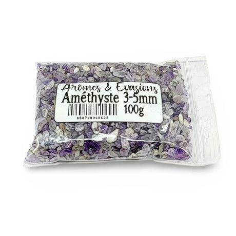 Stone - Tumbled Chips - Amethyst - 3 to 5mm 100 g