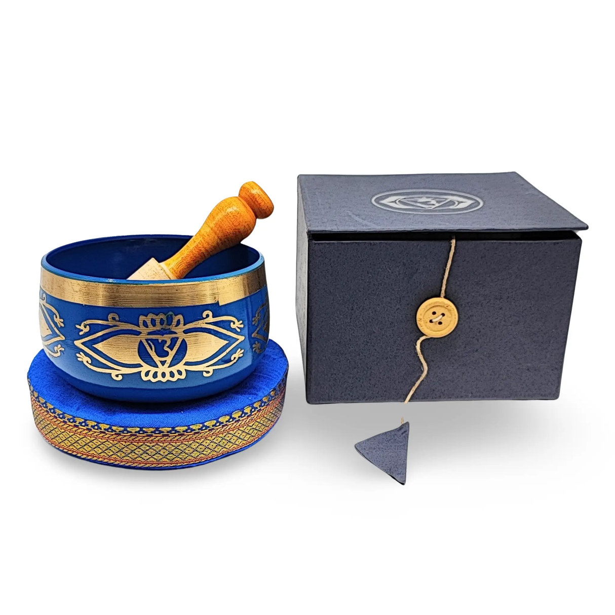 Tibetan Singing Bowl -Solid Brass -7 Chakras -4″ 6-Chakra Third Eye - D5 Note 432HZ