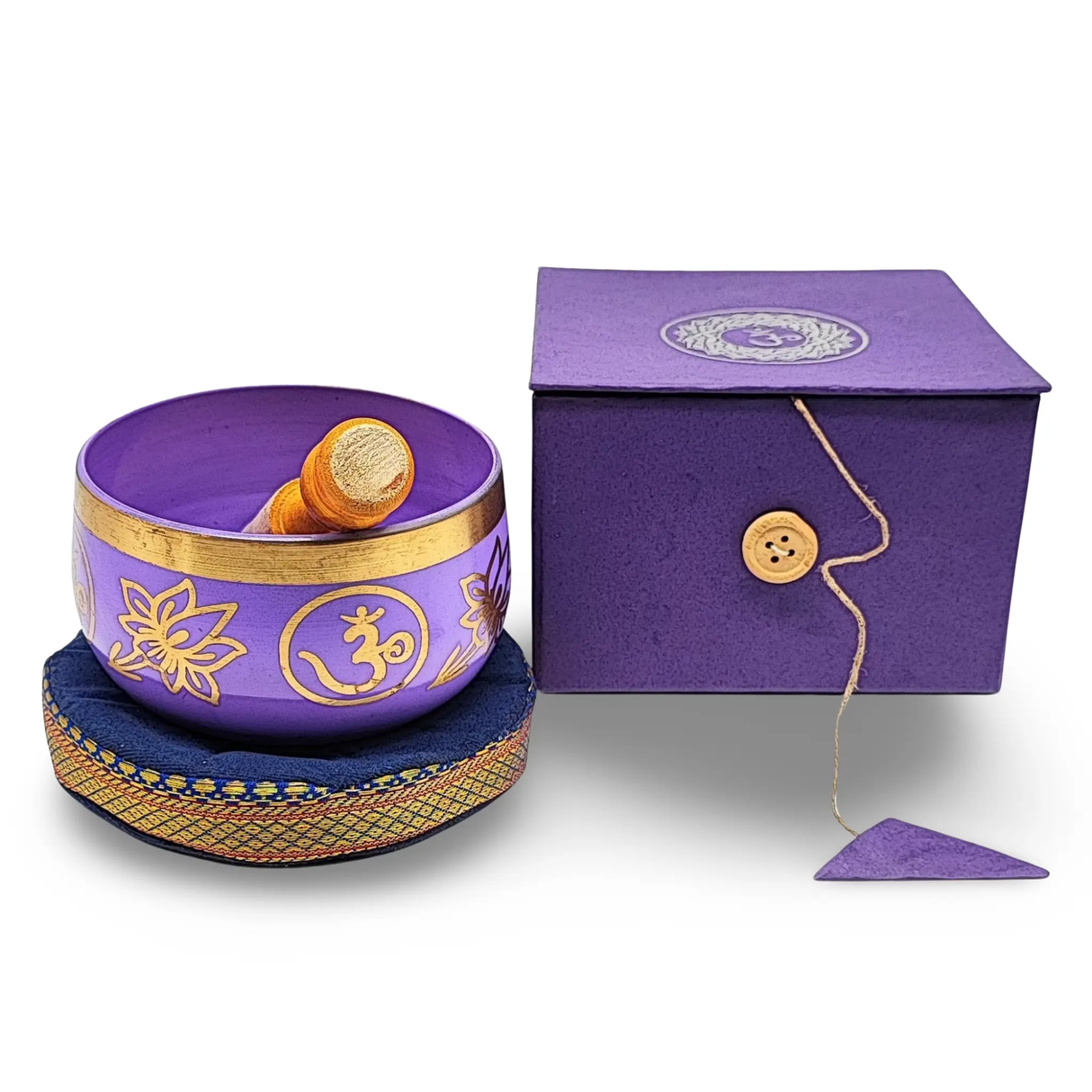 Tibetan Singing Bowl -Solid Brass -7 Chakras -4″ 7-Chakra Crown - E5 Note 440HZ