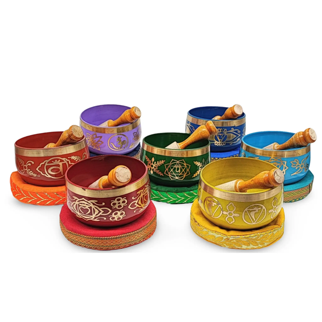 Tibetan Singing Bowl -Solid Brass -7 Chakras -4″