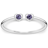 Toe Ring -925 Sterling Silver -Adjustable -Heart Shape Tanzanite