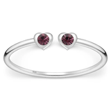 Toe Ring -925 Sterling Silver -Adjustable -Heart Shape Amethyst