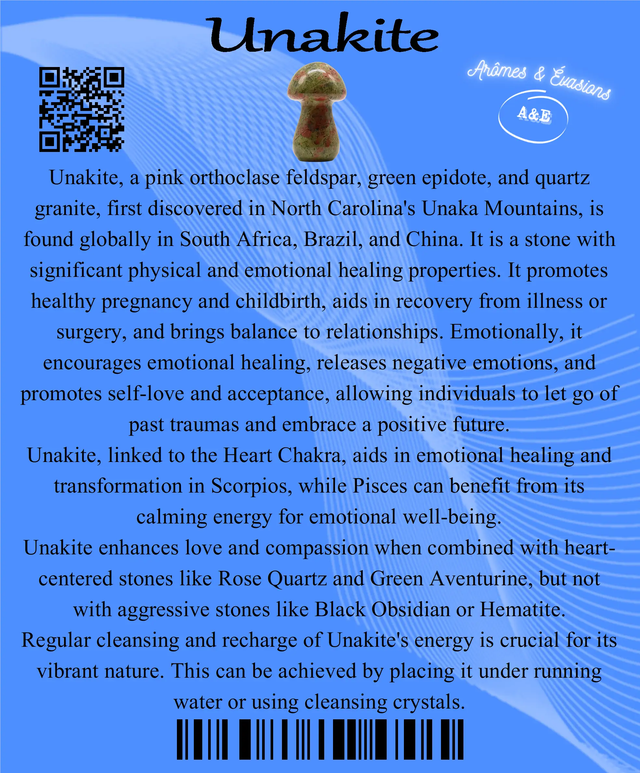 Descriptive Cards - Precious Stones & Crystals - Unakite