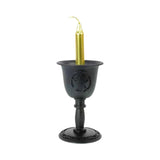 Wicca & Pagan - Chalice Mini Candle Holder - Pentacle w/ Raven