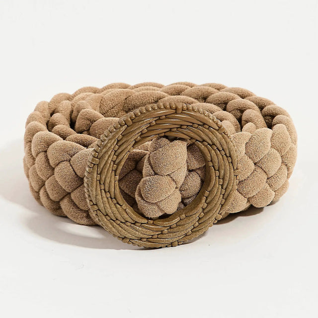 Collections by Fame Accessories - Braided Circle Buckle Belt