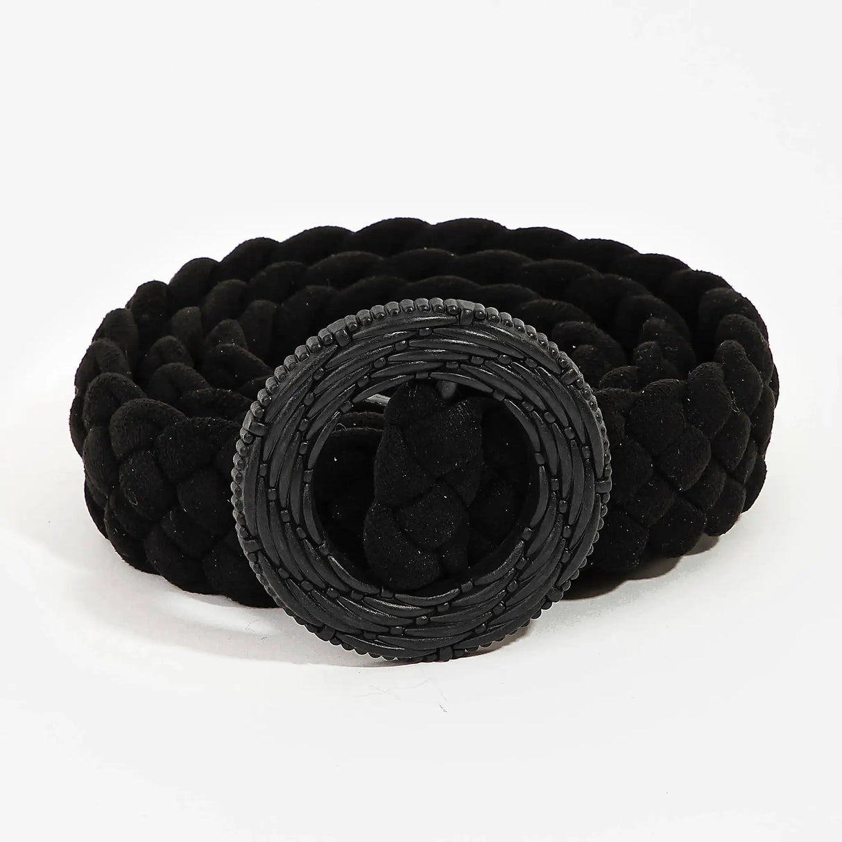 Collections by Fame Accessories - Braided Circle Buckle Belt