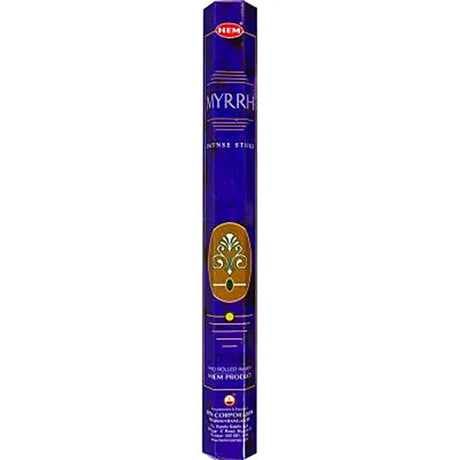 HEM Incense Sticks Myrrh 20-stick pack in deep blue box