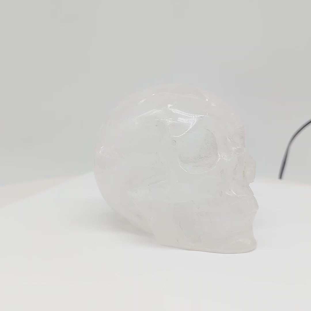 Pierre - Crâne en Quartz Clair 3.5" - Cristal de Haute Qualité