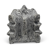 Dragon skull Yooperlite stone sculpture, 8-inch gray speckled piece by Pür Sérénité