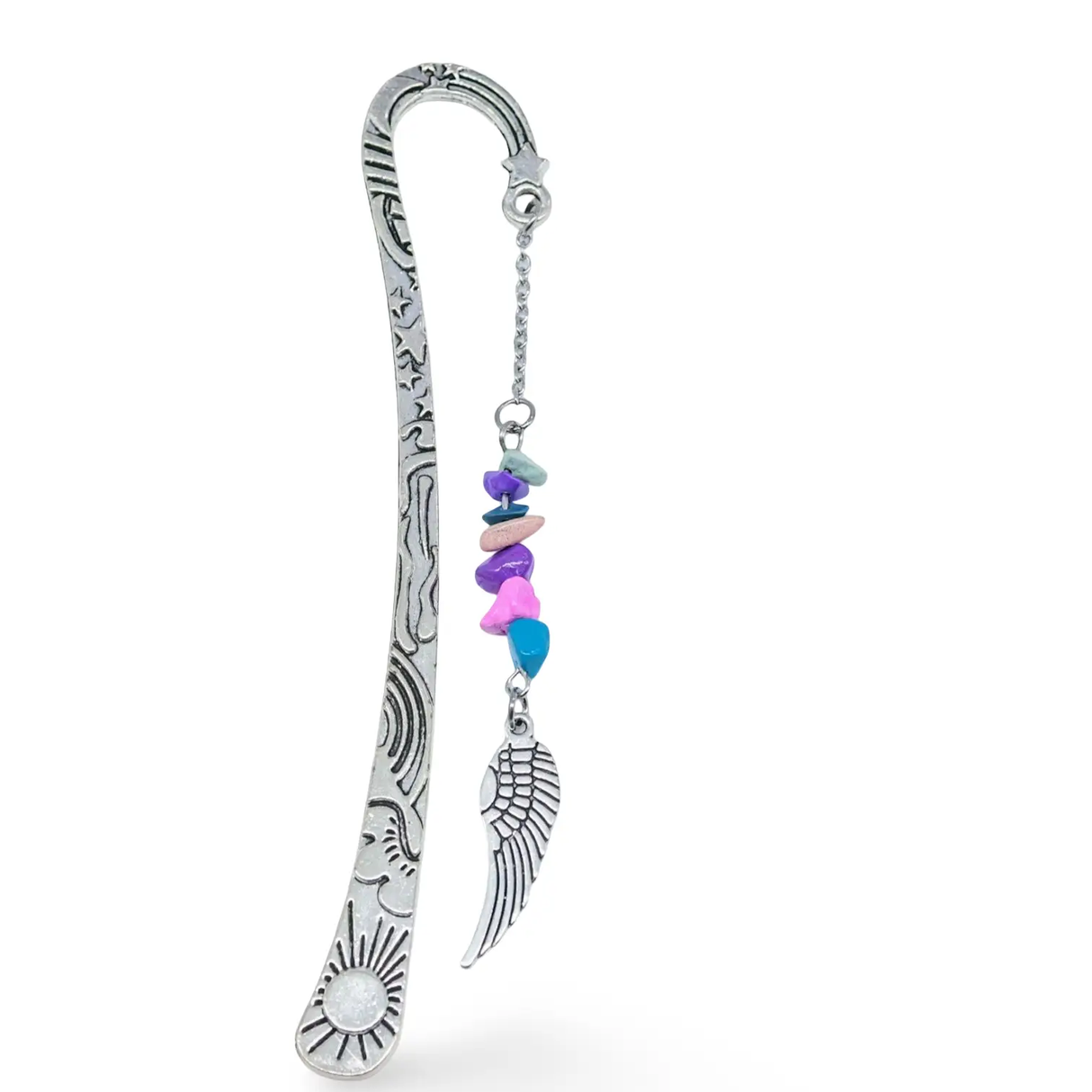 Bookmarks - Natural Gemstone Chips with Angel Wing Mixed Stones