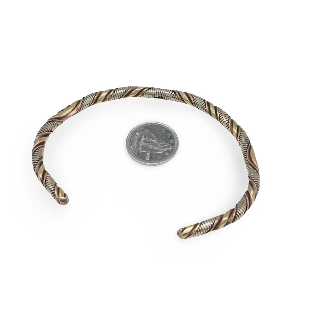Bracelet – 3 Metals – Intertwined – Adjustable - Pür Sérénité
