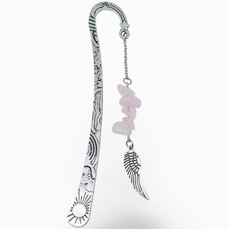 Bookmarks - Natural Gemstone Chips with Angel Wing Rose Quartz