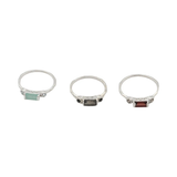 Ring - 925 Sterling Silver - Rectangle Shape