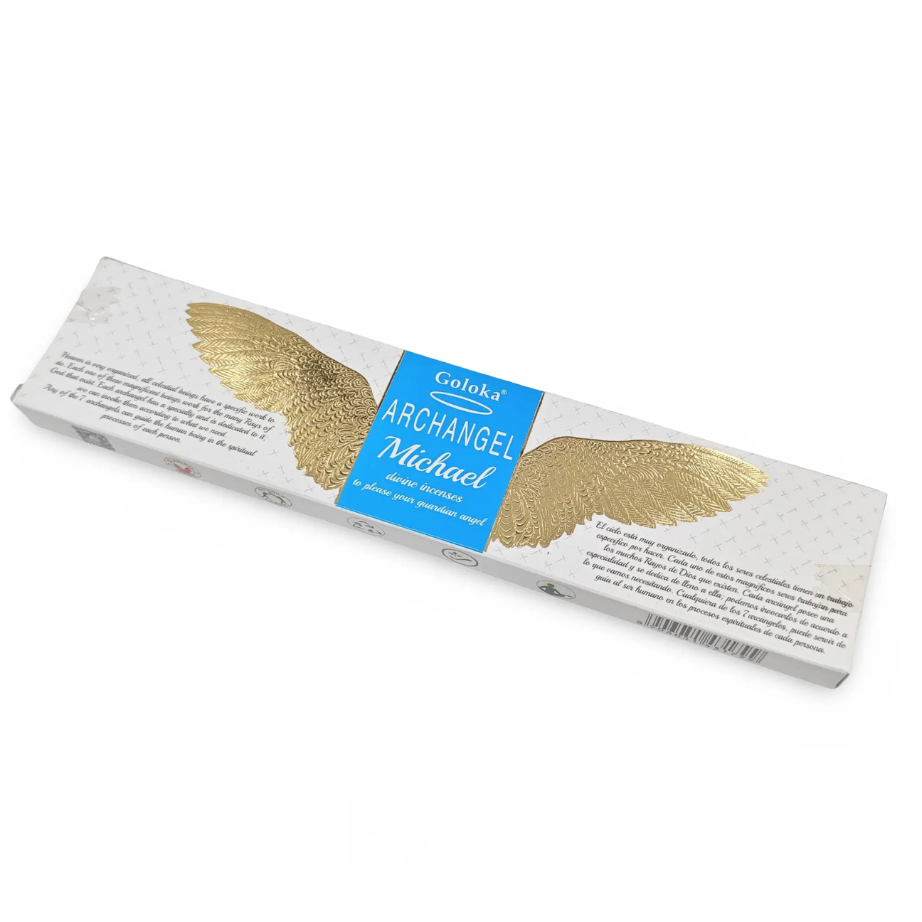 Goloka Archangel Michael Incense Sticks box, 15g, blue label with golden wings