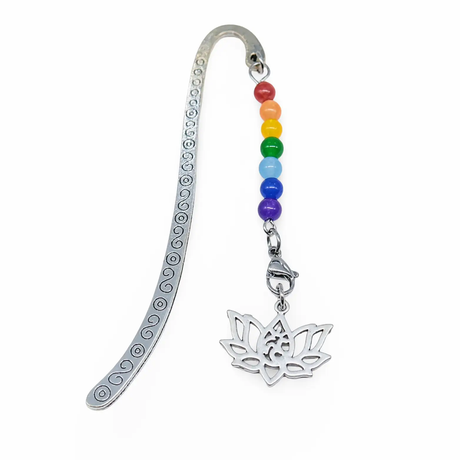 Bookmarks - Natural Malaysia Jade Bead - Alloy Hook Style Lotus