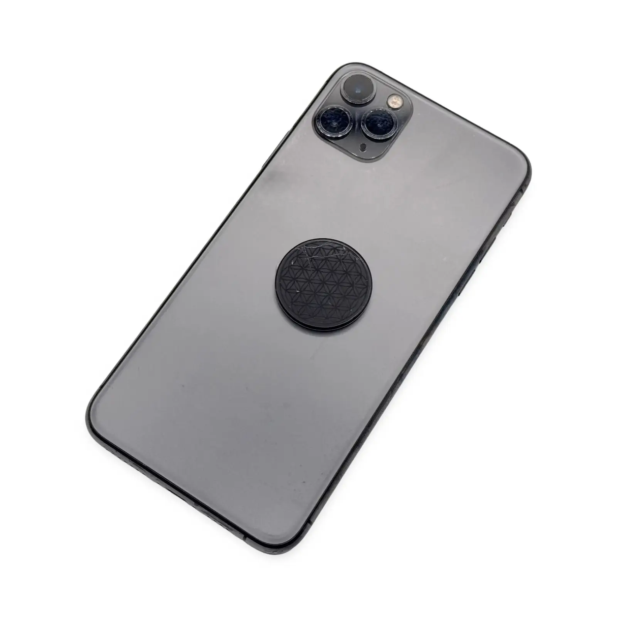 Stone - Shungite - Adhesive Tile - Engraved Flower of Life - 30mm