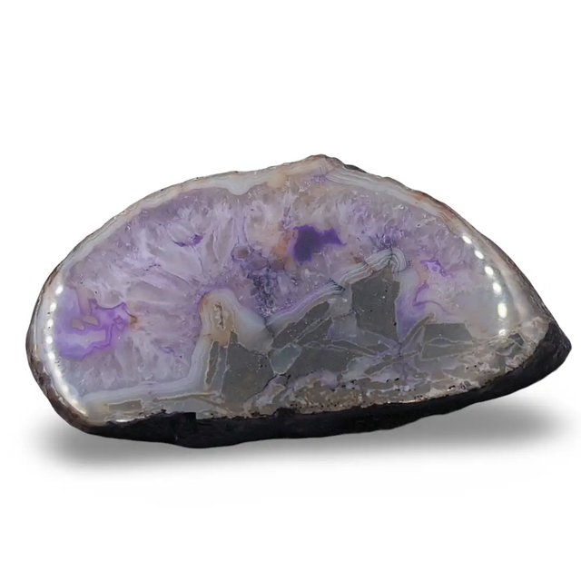 Stone - Purple Agate Geode Slice - 556 g Specimen