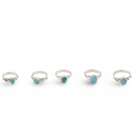Ring - 925 Sterling Silver - Larimar