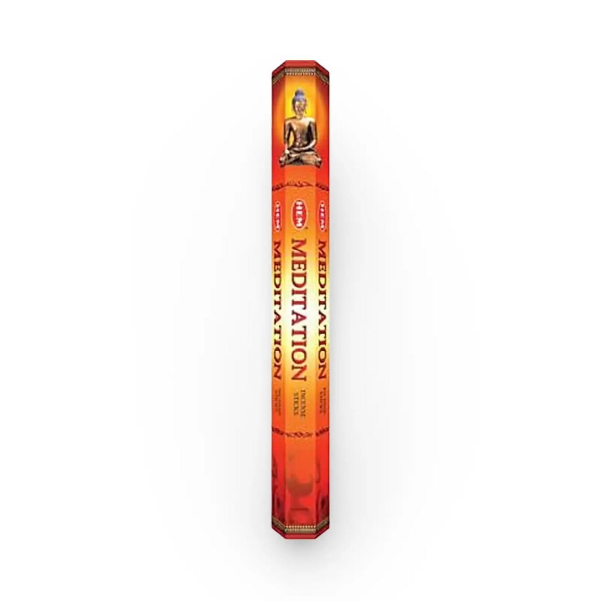 Incense Sticks Hem Meditation 20-stick pack in orange box with Buddha artwork
