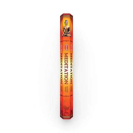 Incense Sticks Hem Meditation 20-stick pack in orange box with Buddha artwork