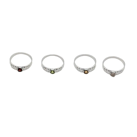 Ring - 925 Sterling Silver - Rond Gemstone