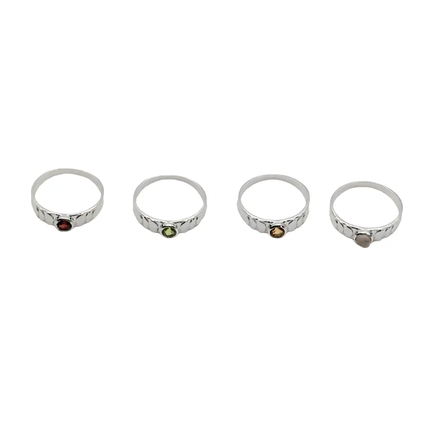 Ring - 925 Sterling Silver - Rond Gemstone