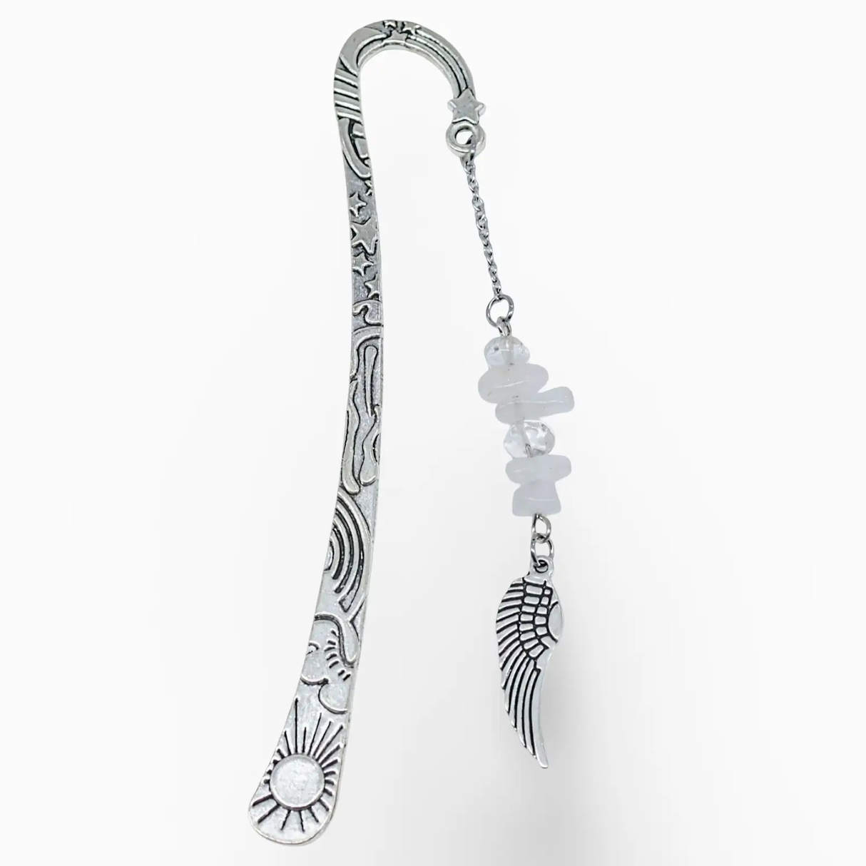 Bookmarks - Natural Gemstone Chips with Angel Wing Crystal Quartz