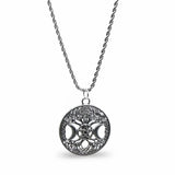 Necklace - Triple Moon Goddess - Antique Silver
