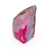 Pink agate geode sculpture with crystal interior, natural stone by Pür Sérénité